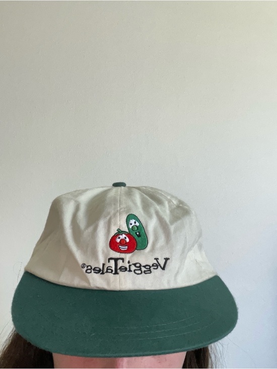 LAS CREATIONS Other - Vegetables VINTAGE White and Green Cotton Baseball‎ Cap-adjustable fabric